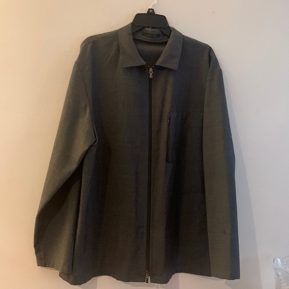 Emporio Armani Black Lightweight Jacket Minimalist Style - USED WITH ONE FLAW.